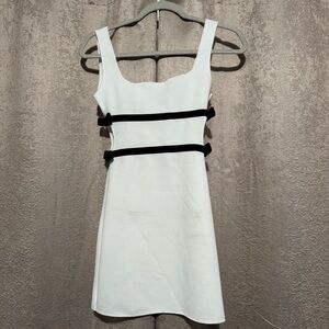 Zara White Mini Dress with Black Accents